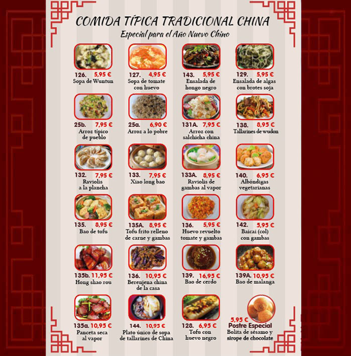 menu tradicional chino
